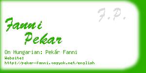 fanni pekar business card